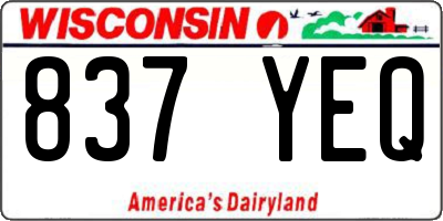 WI license plate 837YEQ