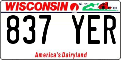 WI license plate 837YER