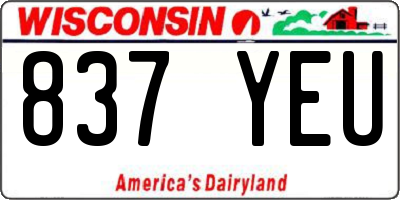 WI license plate 837YEU