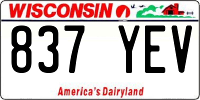 WI license plate 837YEV