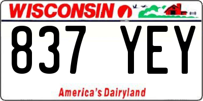 WI license plate 837YEY