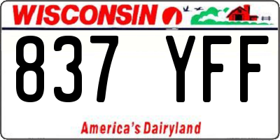 WI license plate 837YFF