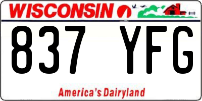 WI license plate 837YFG