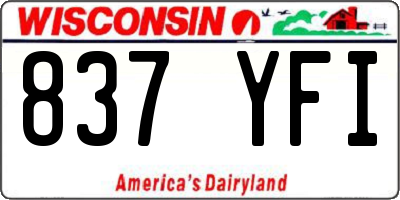 WI license plate 837YFI
