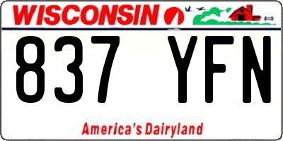 WI license plate 837YFN