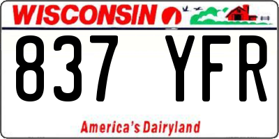 WI license plate 837YFR