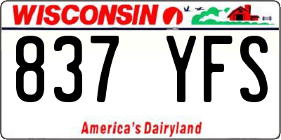 WI license plate 837YFS