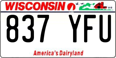WI license plate 837YFU