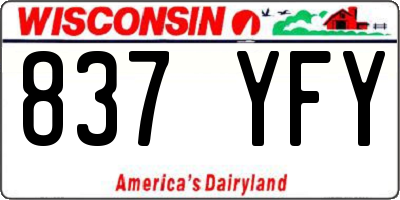 WI license plate 837YFY