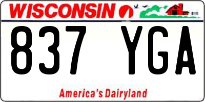 WI license plate 837YGA