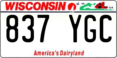 WI license plate 837YGC