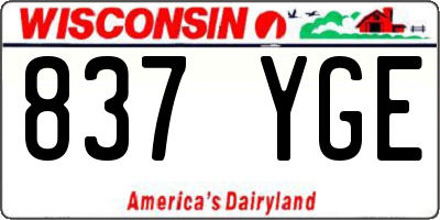 WI license plate 837YGE