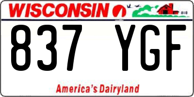 WI license plate 837YGF