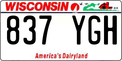 WI license plate 837YGH