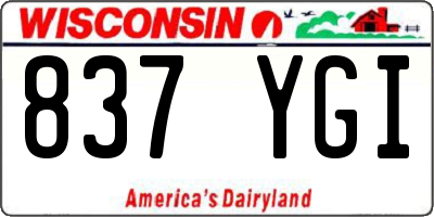WI license plate 837YGI