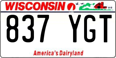 WI license plate 837YGT