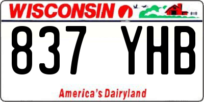 WI license plate 837YHB