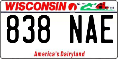 WI license plate 838NAE