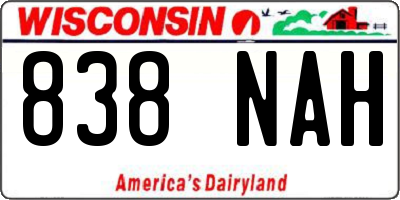 WI license plate 838NAH