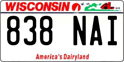 WI license plate 838NAI