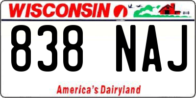 WI license plate 838NAJ