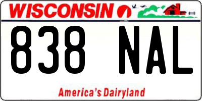 WI license plate 838NAL