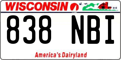 WI license plate 838NBI