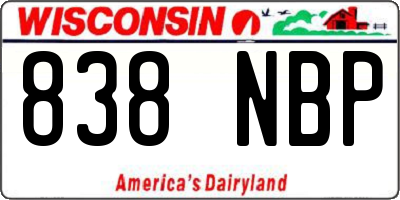 WI license plate 838NBP