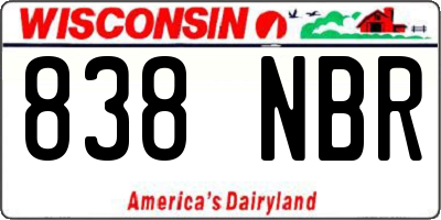 WI license plate 838NBR
