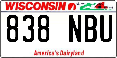 WI license plate 838NBU