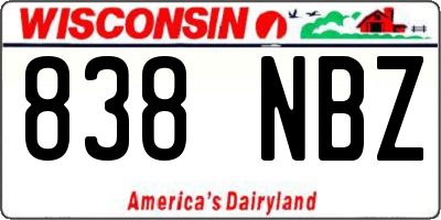 WI license plate 838NBZ