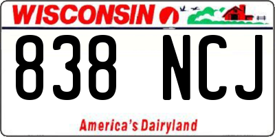 WI license plate 838NCJ