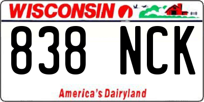 WI license plate 838NCK