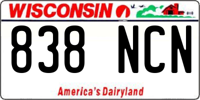 WI license plate 838NCN