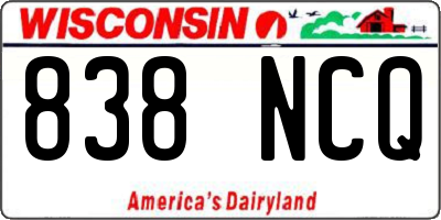 WI license plate 838NCQ