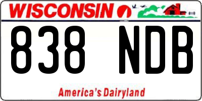 WI license plate 838NDB
