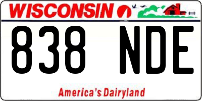 WI license plate 838NDE