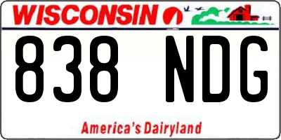 WI license plate 838NDG