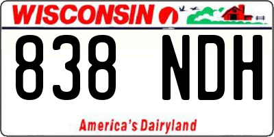 WI license plate 838NDH