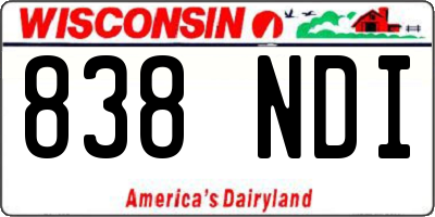 WI license plate 838NDI