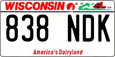 WI license plate 838NDK