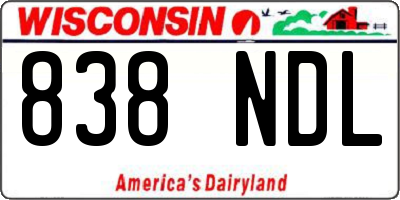 WI license plate 838NDL