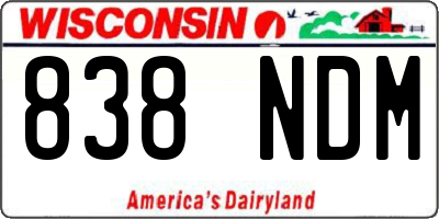 WI license plate 838NDM