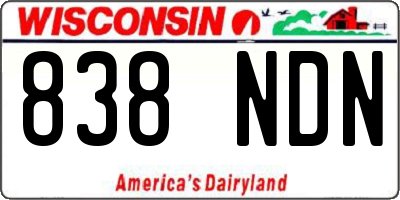 WI license plate 838NDN