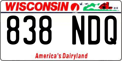 WI license plate 838NDQ