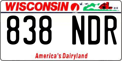 WI license plate 838NDR