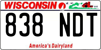 WI license plate 838NDT