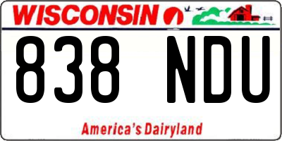 WI license plate 838NDU