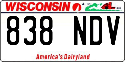 WI license plate 838NDV