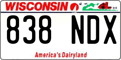 WI license plate 838NDX